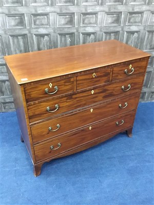 Lot 208 - A REGENCY MAHOGANY CHEST OF DRAWERS