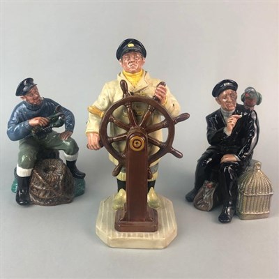 Lot 222 - ROYAL DOULTON FIGURES OF ‘THE HELMSMAN’, 'SHORE LEAVE' AND 'THE LOBSTER MAN'
