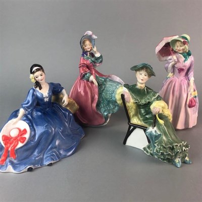 Lot 223 - A ROYAL DOULTON FIGURE OF 'ELYSE' AND THREE OTHER ROYAL DOULTON FIGURES