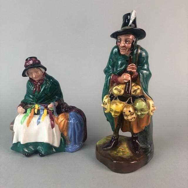 Lot 18 - ROYAL DOULTON FIGURES OF THE 'MASK SELLER' AND 'SILKS AND RIBBONS'