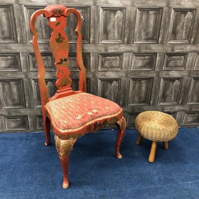 Lot 251 - A CHINESE BEDROOM CHAIR AND A MILKING STOOL