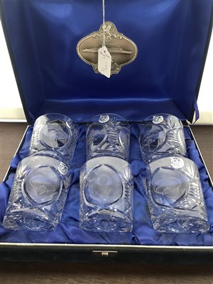 Lot 139 - AUCHENTOSHAN AGED 12 YEARS QE2 GLENCAIRN CRYSTAL DECANTER WITH 6 GLENCAIRN CRYSTAL GLASSES