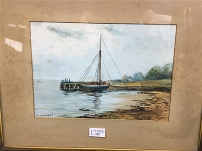 Lot 121 - A PAIR OF WATERCOLOURS BY W. GLOVER AND TWO OTHER PICTURES