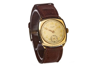 Lot 788 - A GENTLEMAN'S LIMIT GOLD  CUSHION CASED WATCH