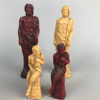 Lot 40 - A LATE 20TH CENTURY RESIN CHESS SET