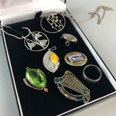 Lot 56 - A SILVER PENDANT BY NORMAN GRANT AND OTHER BROOCHES