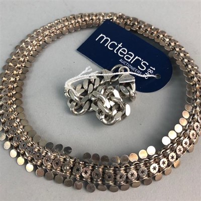 Lot 58 - A SILVER CHAIN BRACELET AND OTHER SILVER JEWELLERY