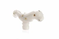 Lot 637 - INDIAN JADE GOLD AND RED GEMSTONE SET CANE...