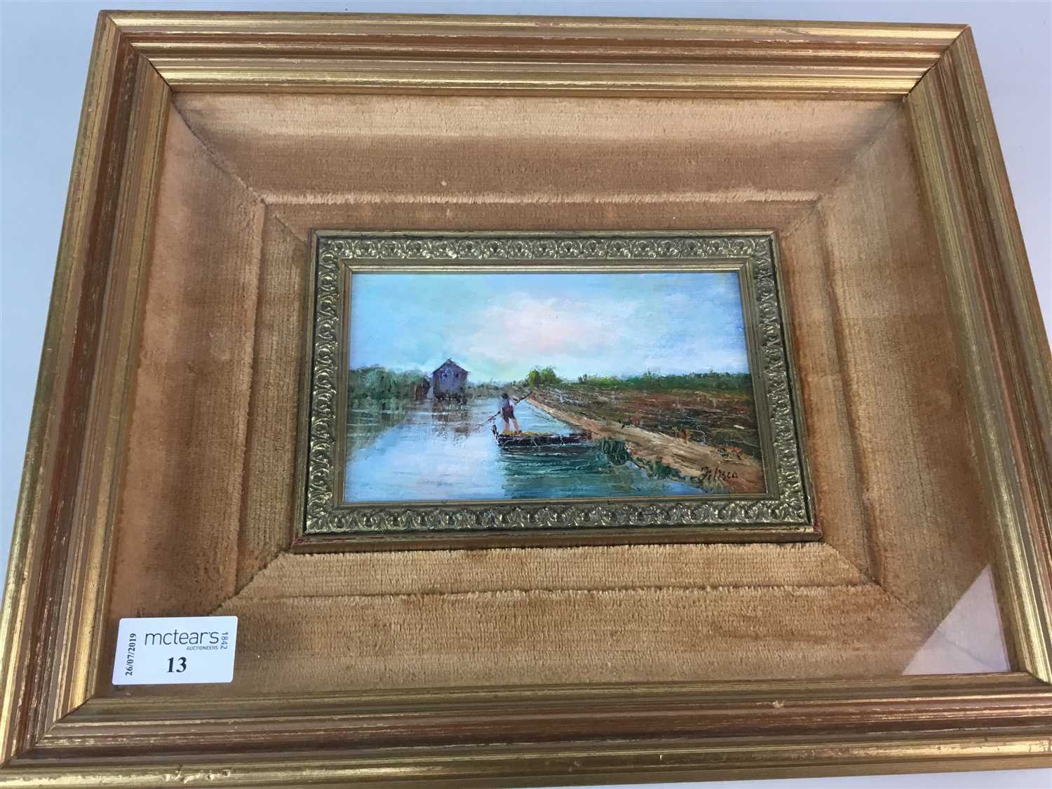 Lot 13 - A FRAMED OIL PAINTING