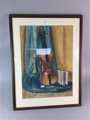 Lot 166 - STILL LIFE WITH VIOLIN AND CANDLE