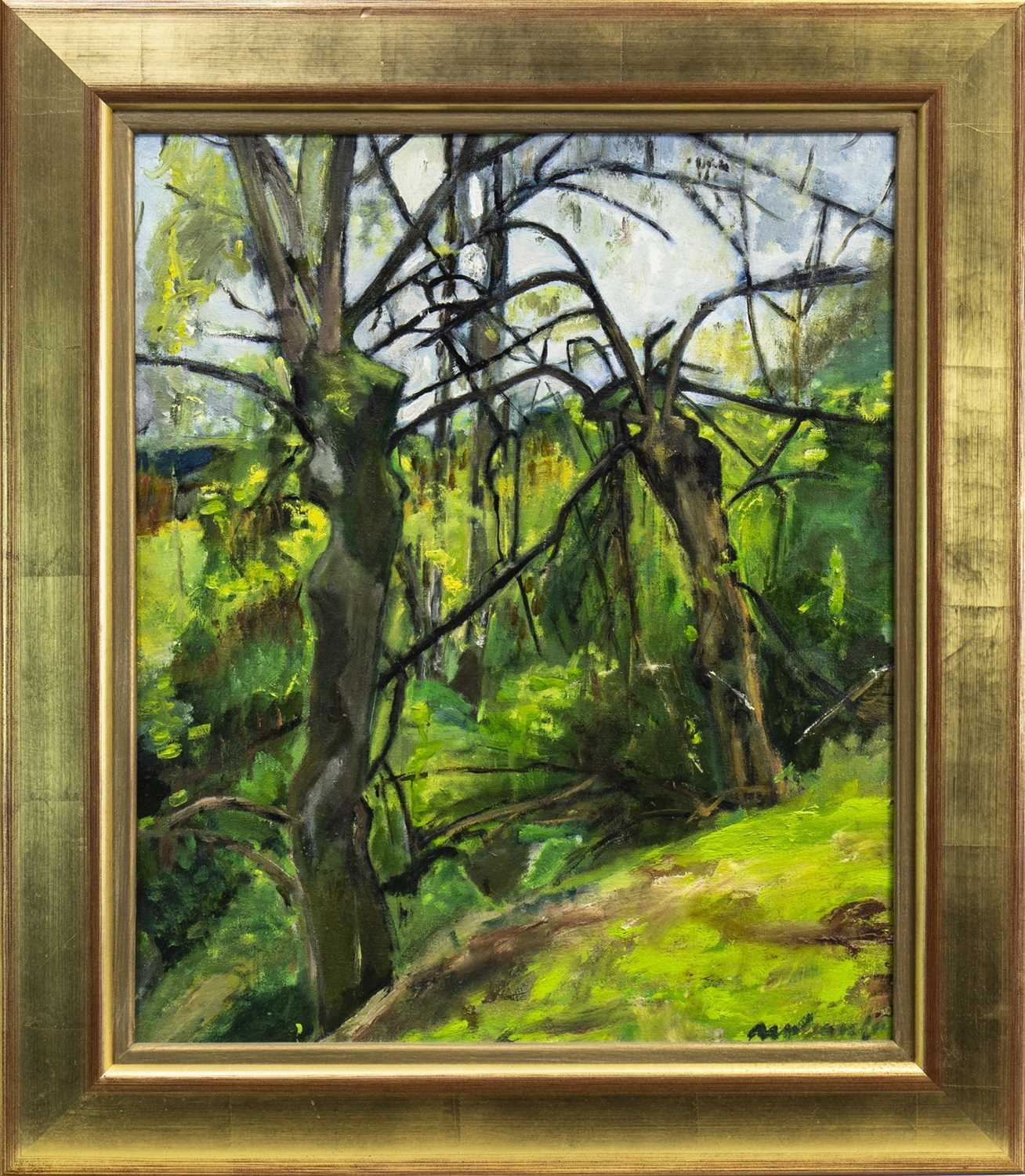 Lot 622 - GREEN LANDSCAPE WITH TREES, AN OIL