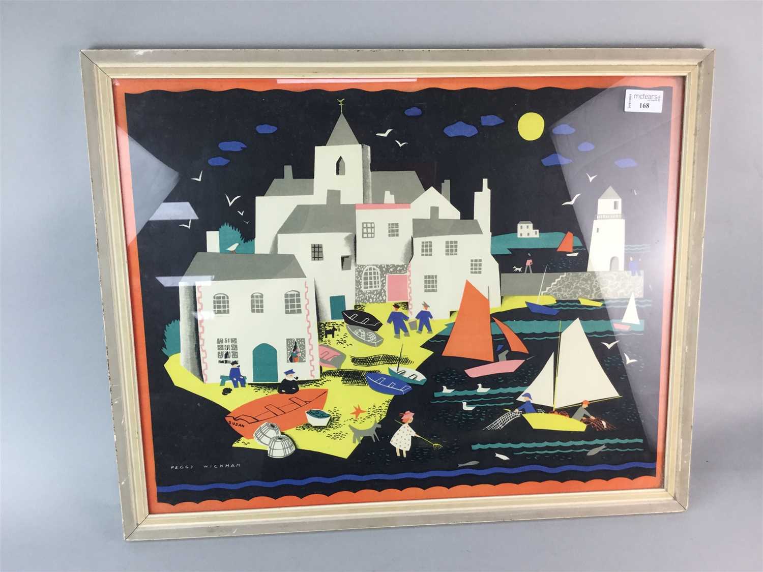 Lot 168 - SPANISH VILLAGE, A COLOUR PRINT AFTER PEGGY WICKHAM