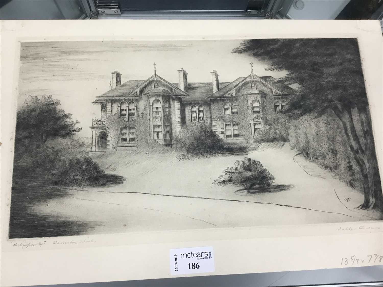 Lot 186 - WARRISTON SCHOOL, AN ETCHING BY WALTER TOWERS