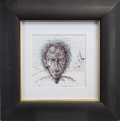 Lot 589 - SELF, AN INK AND WASH BY PETER HOWSON