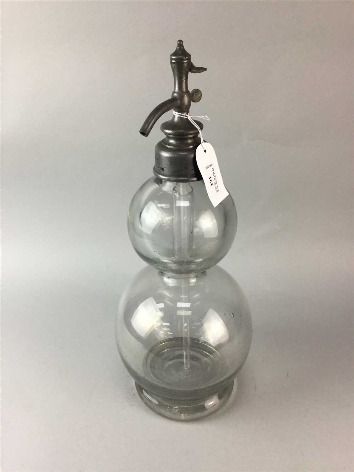 Lot 164 - A FRENCH GLASS DOUBLE GOURD SHAPED SODA SYPHON