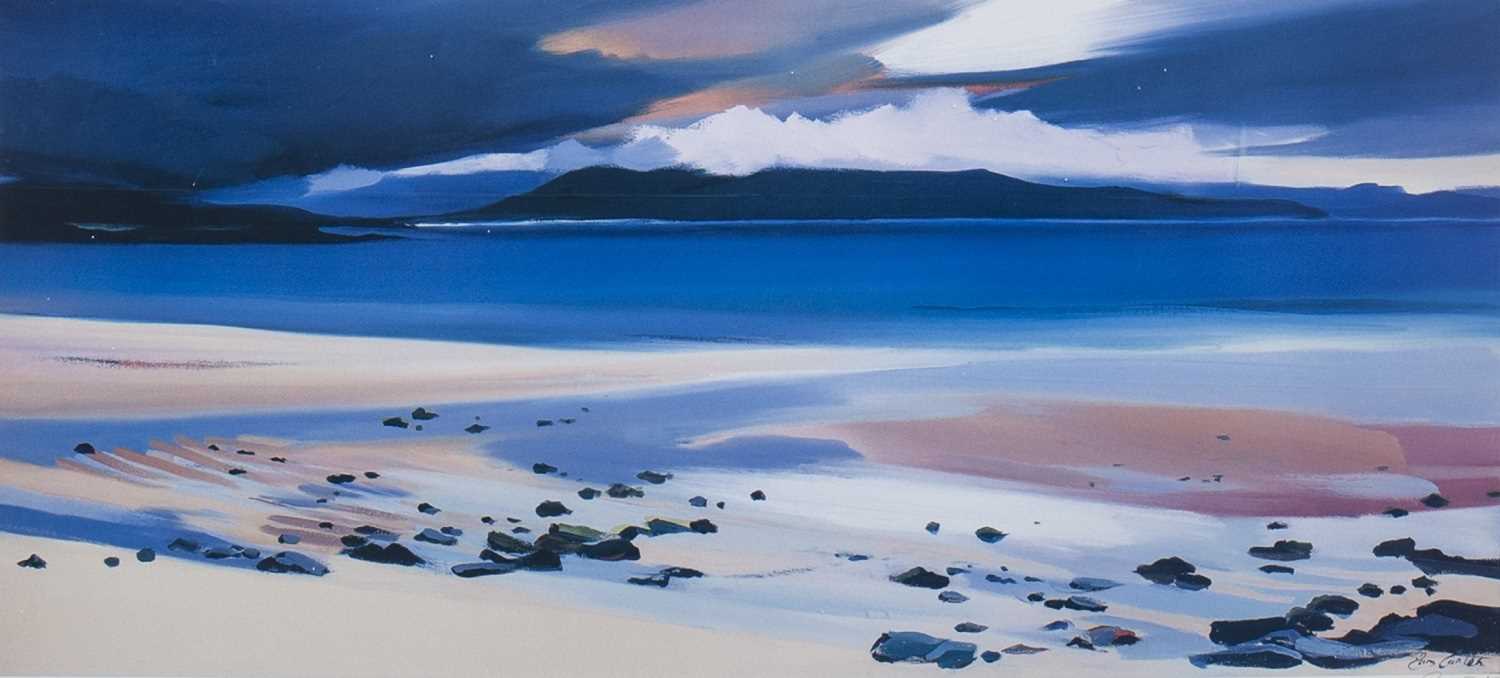 Lot 534 - BEACH AT HARRIS, A LITHOGRAPHIC PRINT BY PAM CARTER