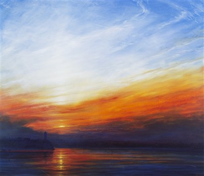 Lot 100 - SUNRISE AT BUTLER'S WHARF,  A SIGNED LIMITED EDITION PRINT BY DEREK HARE