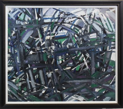 Lot 629 - ABSTRACT, AN OIL BY SYLVIA ALLEN