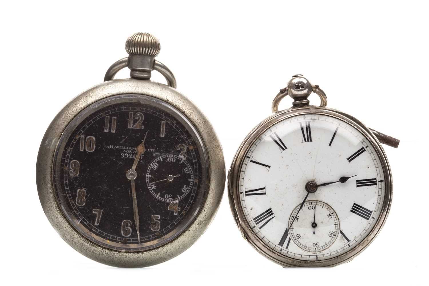 Lot 782 - A MILITARY POCKET WATCH AND A POCKET WATCH