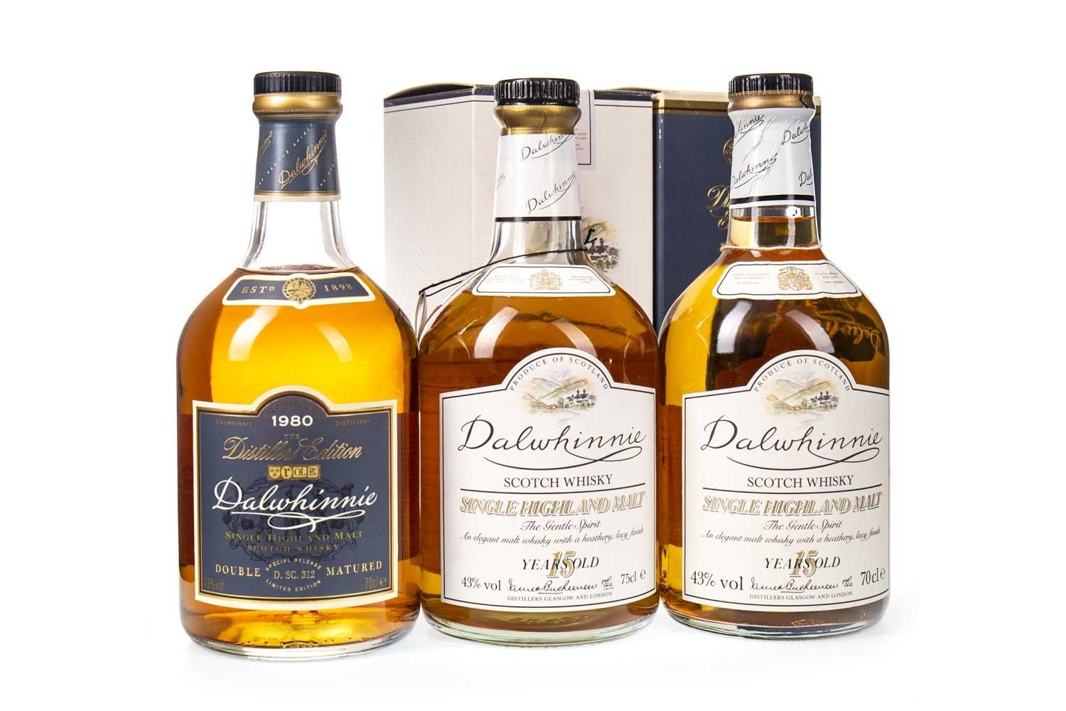 Lot 387 - TWO DALWHINNIE 15 YEARS OLD AND ONE 1980 DISTILLER'S EDITION