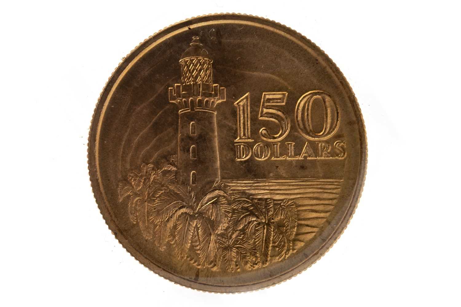 Lot 627 - A GOLD SINGAPORE 150 DOLLAR COIN, 1819-1969