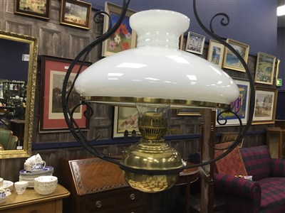 Lot 184 - A PAIR OF OIL LAMP STYLE CEILING LIGHTS