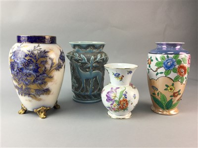 Lot 367 - A CARLTON WARE VASE, A BURLEIGH WARE VASE AND TWO OTHERS