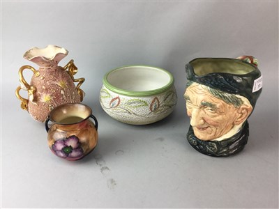 Lot 372 - A ROYAL DOULTON TOBY JUG, A LANGLEY BOWL AND OTHER CERAMICS