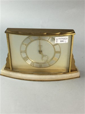 Lot 331 - A BRASS MANTEL CLOCK AND FIVE OTHER CLOCKS
