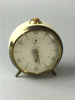 Lot 331 - A BRASS MANTEL CLOCK AND FIVE OTHER CLOCKS