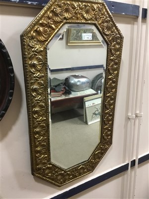 Lot 336 - A GILT WALL MIRROR AND FOUR OTHER MIRRORS