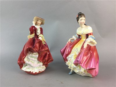 Lot 466 - A ROYAL DOULTON FIGURE OF 'SOUTHER BELLE' AND 'TOP O THE HILL'