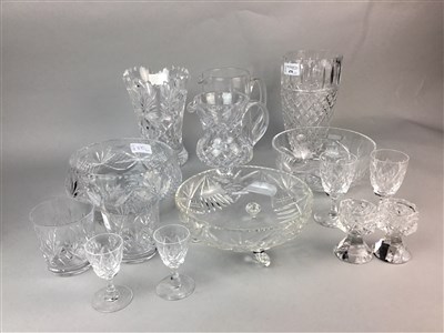 Lot 470 - A COLLECTION OF CRYSTAL VASES, DRINKING GLASSES AND EGG CUPS