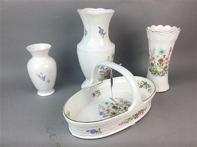 Lot 482 - AN AYNSLEY FRUIT BASKET, MATCHING VASE AND OTHER CERAMICS