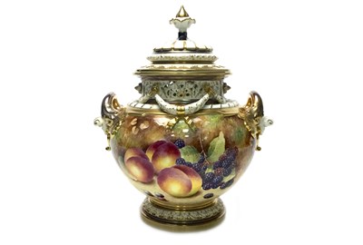 Lot 1150 - A ROYAL WORCESTER 'BOW' VASE BY CHRISTOPHER HUGHES