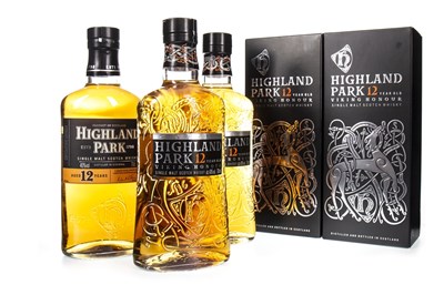 Lot 392 - THREE BOTTLES OF HIGHLAND PARK 12 YEARS OLD