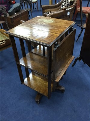 Lot 497 - A VICTORIAN OAK REVOLVING BOOKCASE