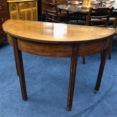 Lot 488 - A MAHOGANY D SHAPED SIDE TABLE