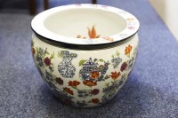 Lot 696 - MID 20TH CENTURY CHINESE JARDINIERE decorated...