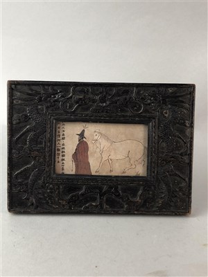 Lot 412 - A 19TH CENTURY STAINED WOOD PHOTOGRAPH FRAME