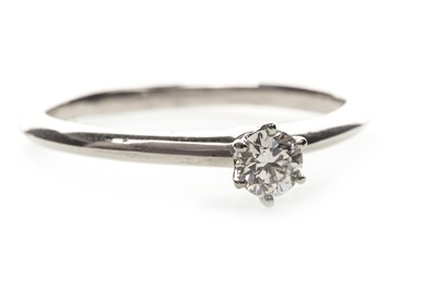 Lot 61 - A TIFFANY & CO. DIAMOND SOLITAIRE RING