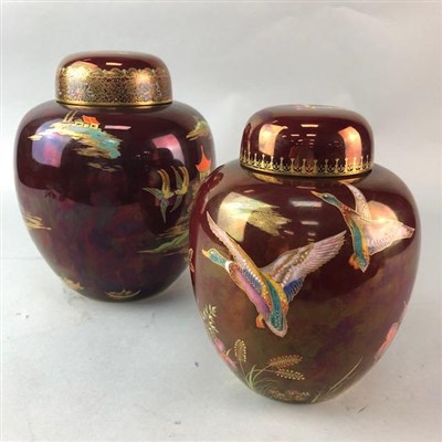 Lot 324 - A LOT OF TWO CARLTON WARE 'ROUGE ROYALE' GINGER JARS
