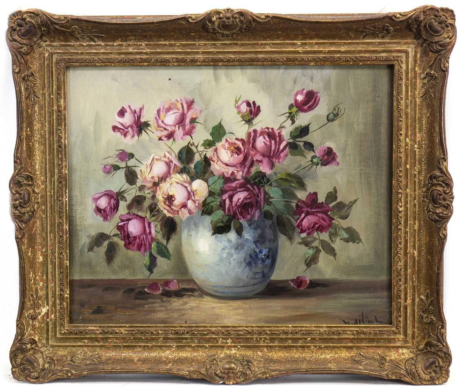 Lot 641 - FLORAL STILL LIFE, IN THE STYLE OF ALFRED LEHMANN