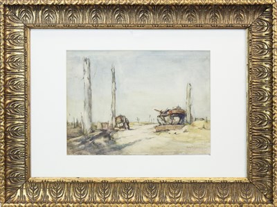 Lot 92 - THE DERELICTS AT POELCAPPELLE, A WATERCOLOUR BY EMILY MURRAY PATERSON