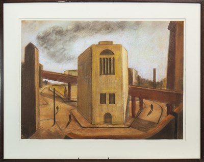 Lot 646 - INDUSTRIAL DUSK, A PASTEL BY MARTIN KANE
