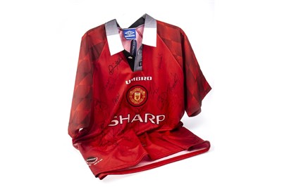 Lot 1806 - MANCHESTER UNITED F.C. INTEREST - JERSEY AUTOGRAPHED BY TREBLE WINNING TEAM