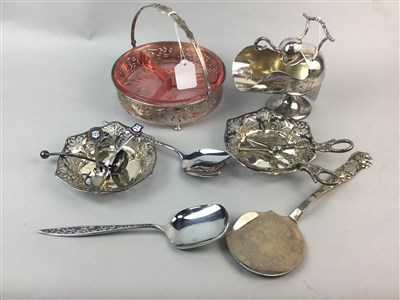 Lot 55 - A LOT OF FOUR SILVER NAPKIN RINGS ALONG WITH PLATED WARE