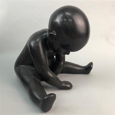 Lot 228 - A BRONZE FIGURE OF AN INFANT