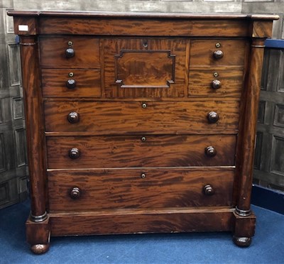 Lot 205 - A VICTORIAN MAHOGANY COLUMN CHEST OF DRAWERS