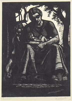 Lot 658 - SUMMER EVENING, A WOOD ENGRAVING BY ANNABEL A KIDSTON